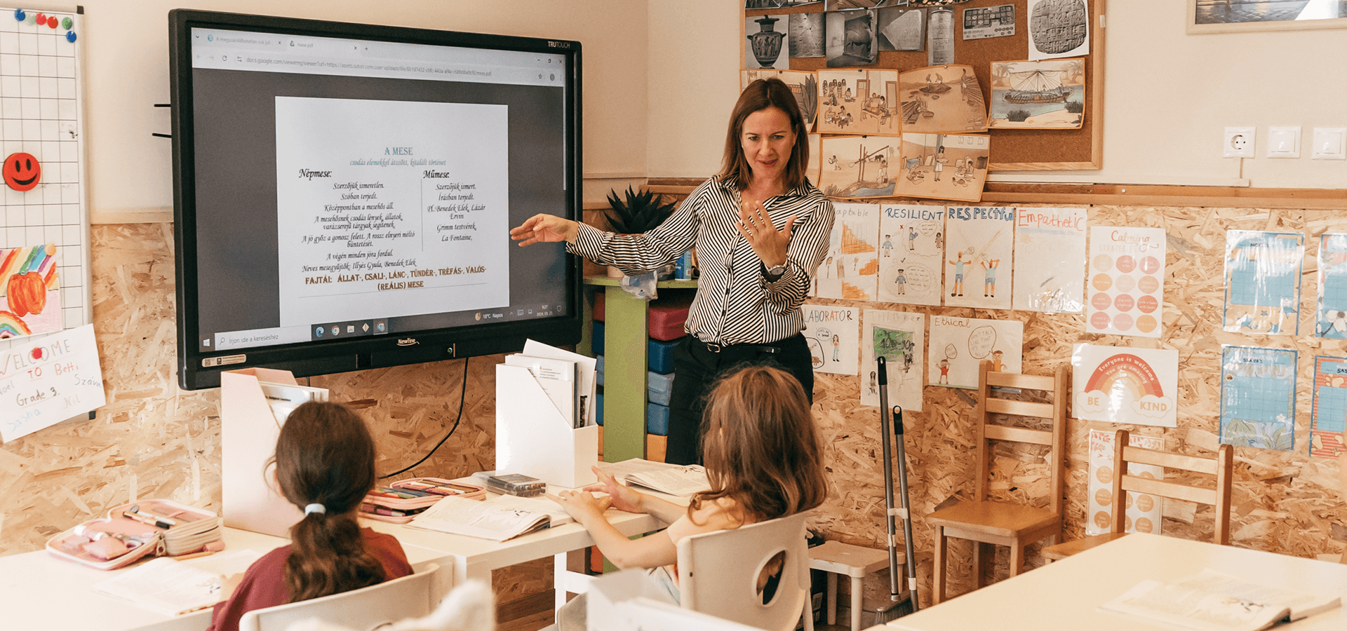Happy students in the classroom